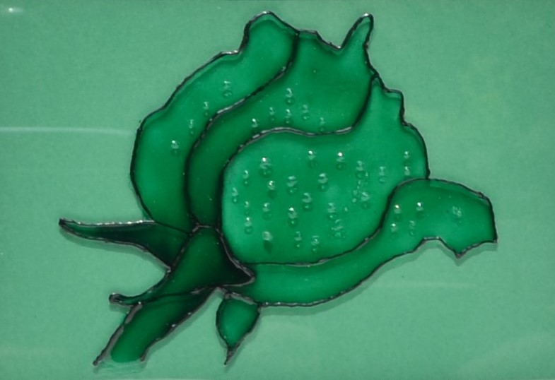 The Green Rose Stained Glass Artwork