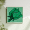 Green rose with frame
