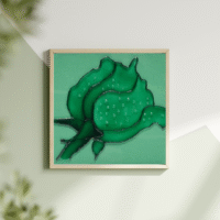 Green rose with frame