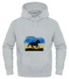 Hoodie printed with Art “horse” –  White