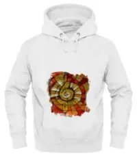 Hoodie printed with Art “Treble Clef” –  White