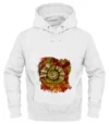 Hoodie printed with Art “Treble Clef” –  White