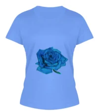 T shirt printed with Rose - Blue