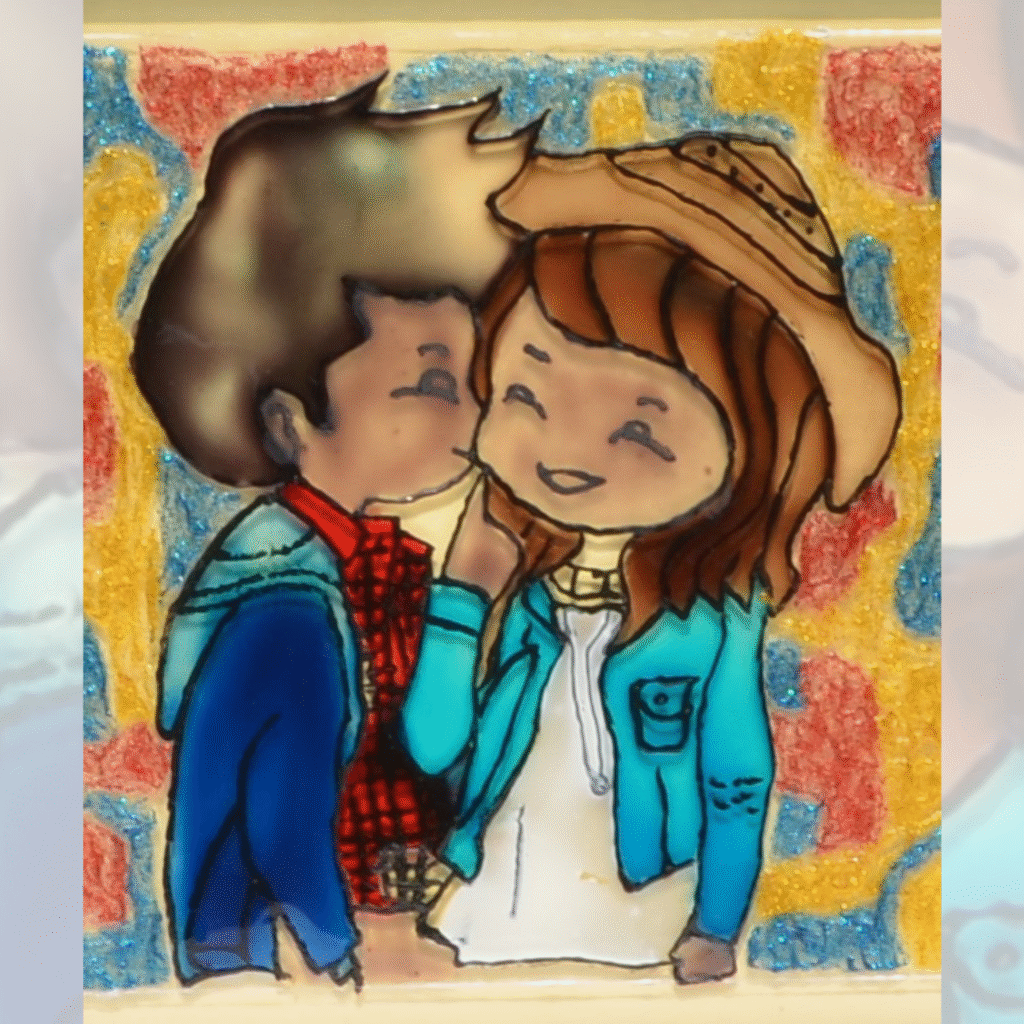 A kiss in glass