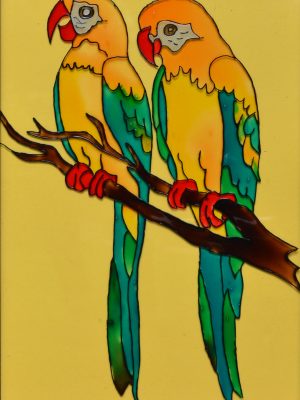 parrots on a twig